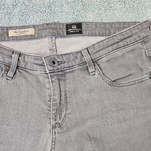 Ag Adriano Goldschmied Gray Skinny Jeans with Denim Texture